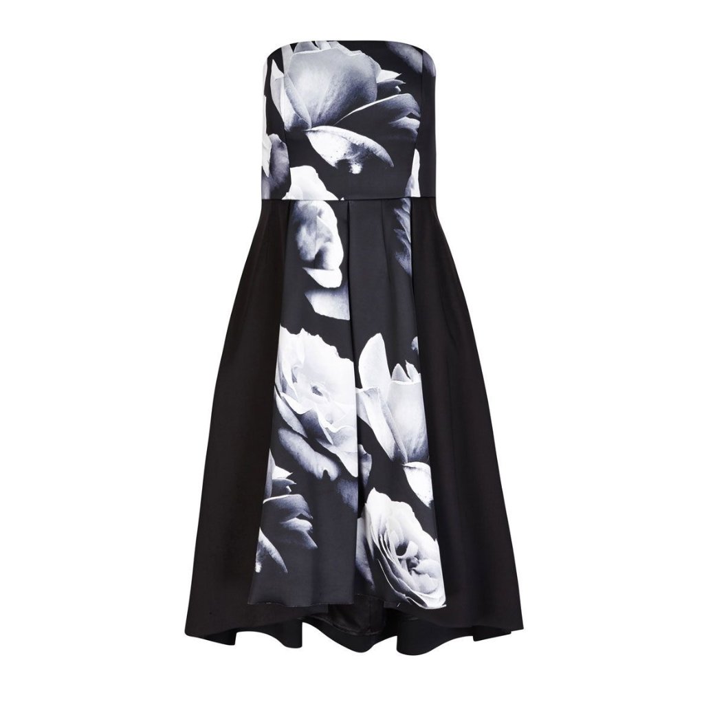 Nwt Womens Plus Size 20w City Chic Black White Blown Rose Hi-Lo Floral Dress